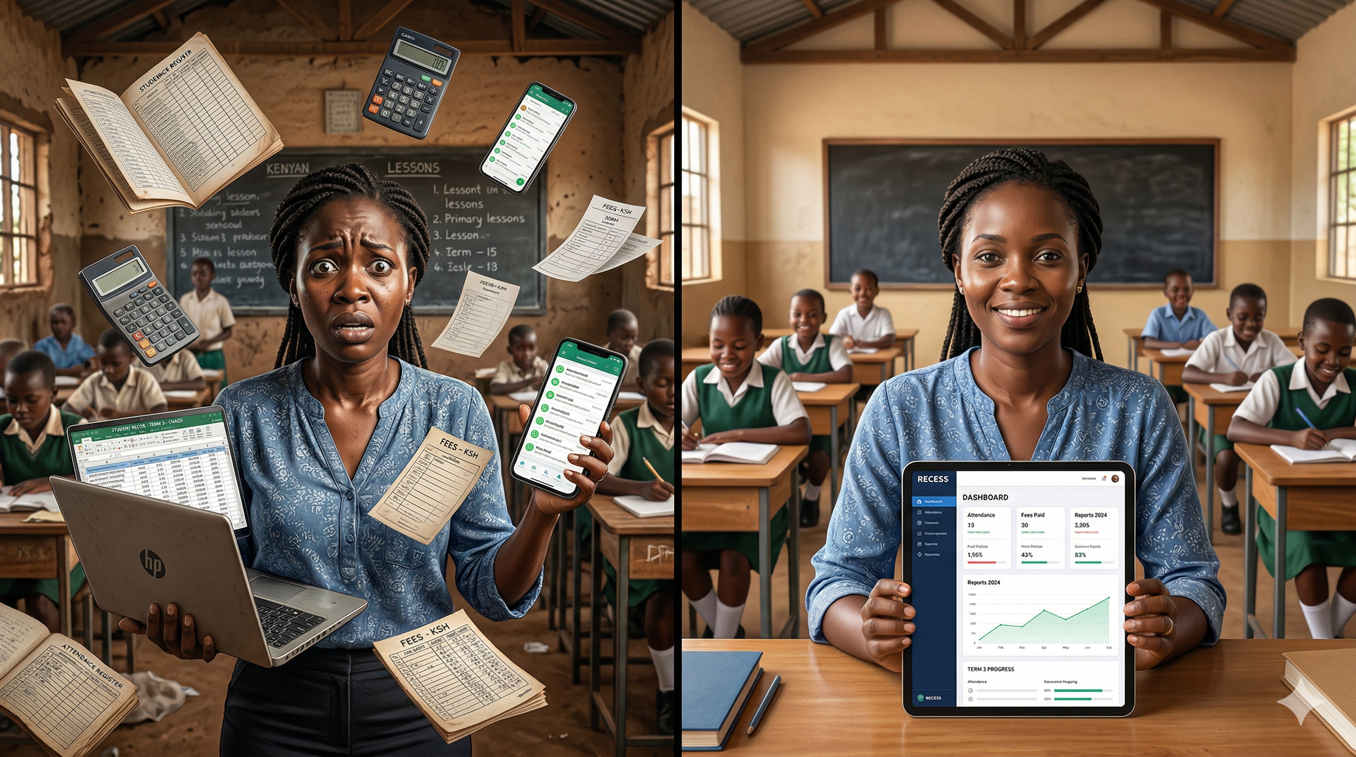 African students learning in a classroom
