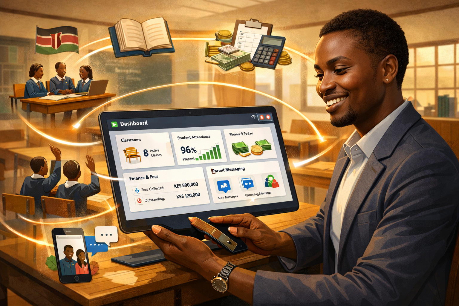 Your entire school, synced in seconds.